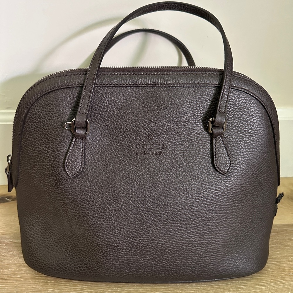 Gucci dark brown leather crossbody bag